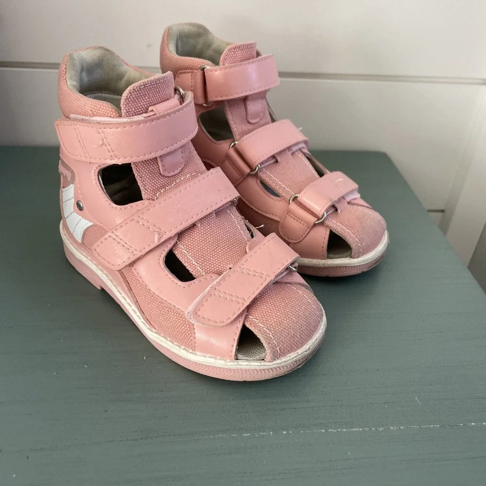 Princepard Kids Orthopedic Sneakers Pink Hook Loop Toddler Shoes EU25